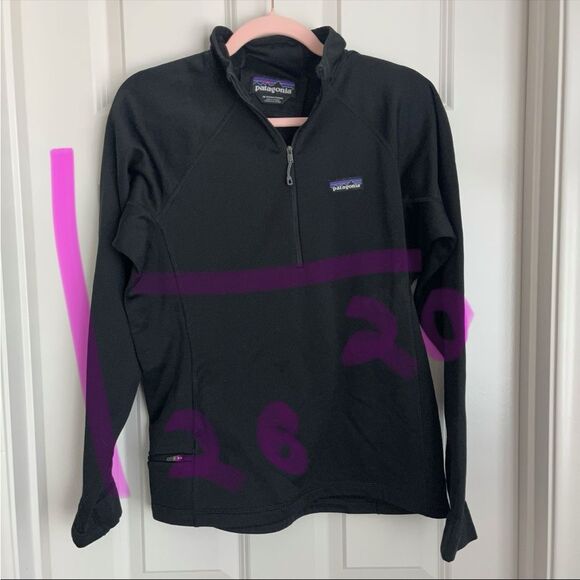 Patagonia Quarter ZipJacket Sweater Black Medium - Picture 12 of 12